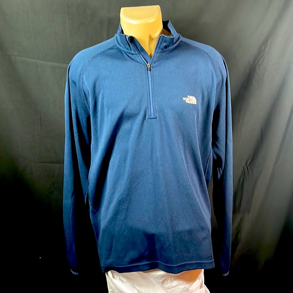North Face, quarter zip, blue men’s Large